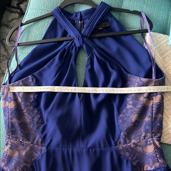 Women's BGBG Maxazria dress, orient blue, lace, knee length, dressy flowy short - Picture 12 of 16